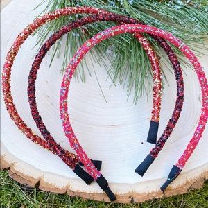 Set of 3 Chunky Glitter Rope Headbands